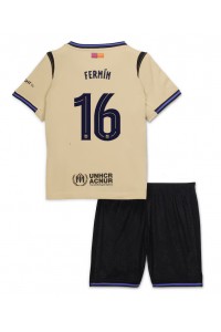 Barcelona Fermin Lopez #16 Babyklær Borte Fotballdrakt til barn 2025-26 Korte ermer (+ Korte bukser)